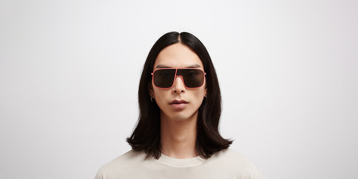 Mykita® STUDIO12.2 MYK STUDIO12.2 Neon Red / Dark Grey Solid Shield 136 - Neon Red / Dark Grey Solid Shield Sunglasses