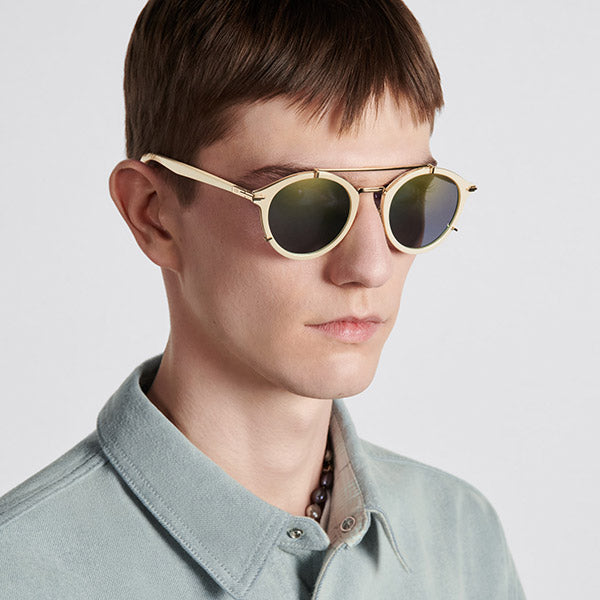 Dior® Diorblacksuit R7U CD DIORBLKSUIT R7U 95H6 50 - Shiny White Lenses Green Organic 95H6 Sunglasses