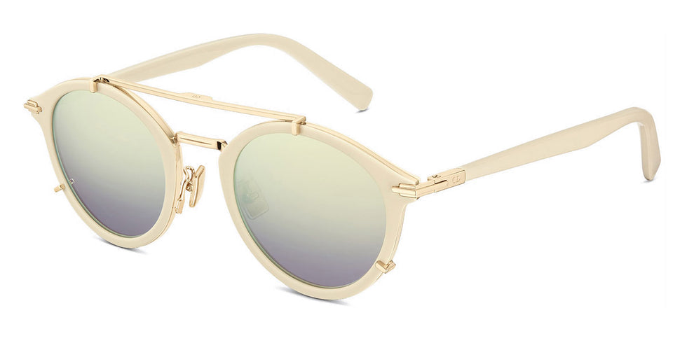 Dior® Diorblacksuit R7U CD DIORBLKSUIT R7U 95H6 50 - Shiny White Lenses Green Organic 95H6 Sunglasses