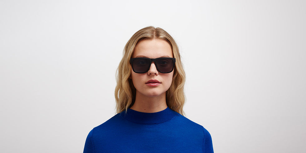 Mykita® WAVE MYK WAVE MD1 Pitch Black / Dark Grey Solid 56 - MD1 Pitch Black / Dark Grey Solid Sunglasses