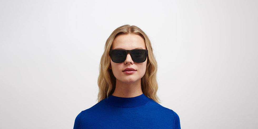Mykita® WAVE MYK WAVE MD22 Ebony Brown / Polarized Pro Ocean Blue 56 - MD22 Ebony Brown / Polarized Pro Ocean Blue Sunglasses