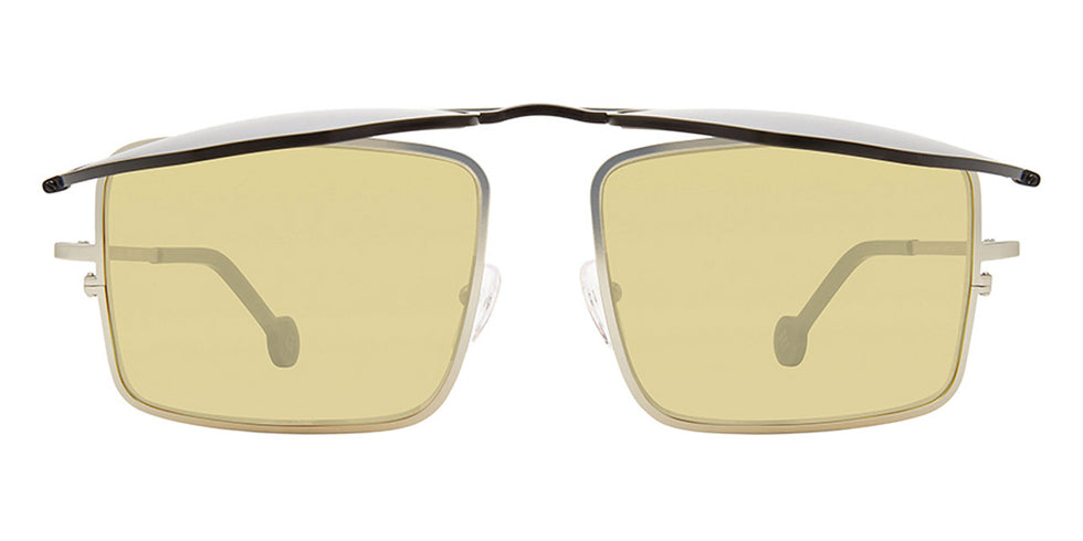 L.A.Eyeworks® COTATI LA COTATI 821822 61 - Black On Silver with Teal Temple Tips Sunglasses