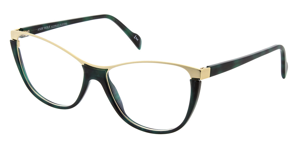 Andy Wolf® 5104 ANW 5104 C 57 - Teal/Gold C Eyeglasses