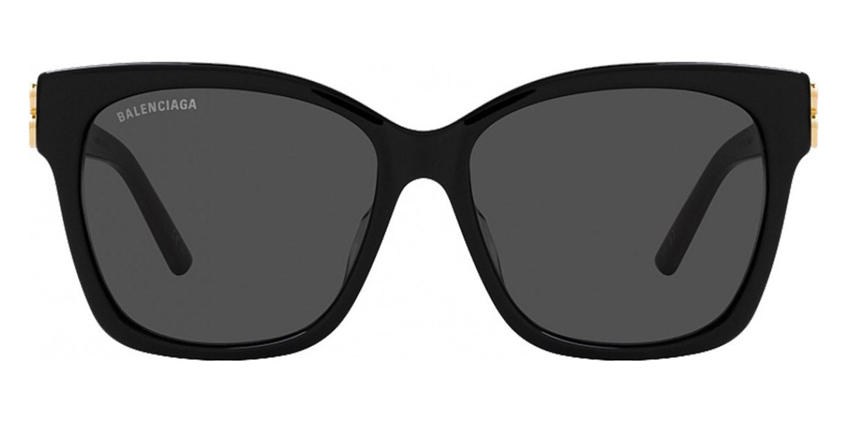 Balenciaga® BB0102SA BB0102SA 001 57 - Gold / Black / Gray Sunglasses