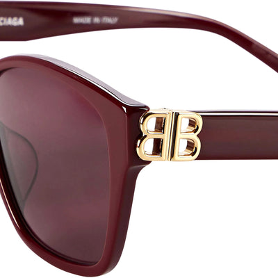 Balenciaga® BB0135SA - Burgundy/Gold / Red Sunglasses