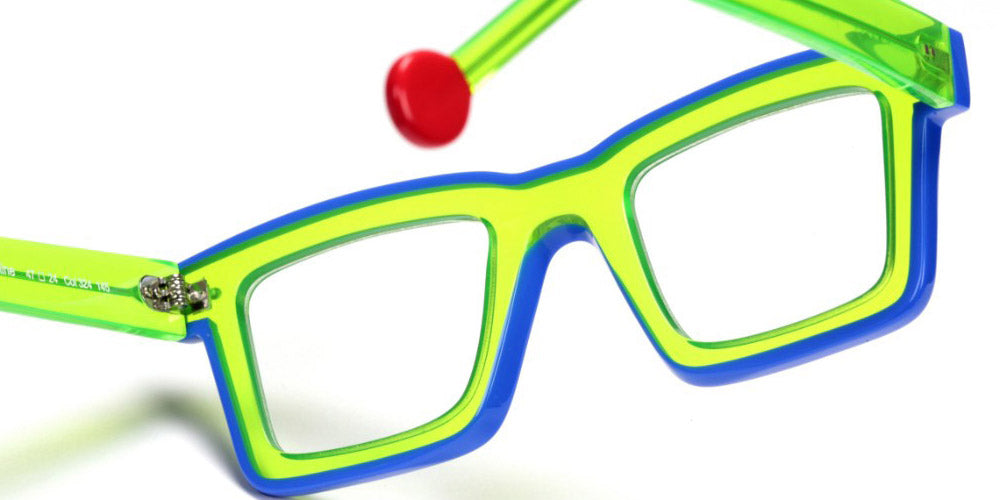 Sabine Be® Be Bobo Line - Shiny Translucent Fluo Green / Shiny Klein Blue Eyeglasses