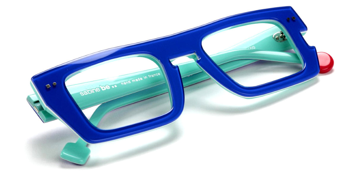 Sabine Be® Be Bossy - Shiny Translucent Blue Klein / White / Shiny Turquoise Eyeglasses
