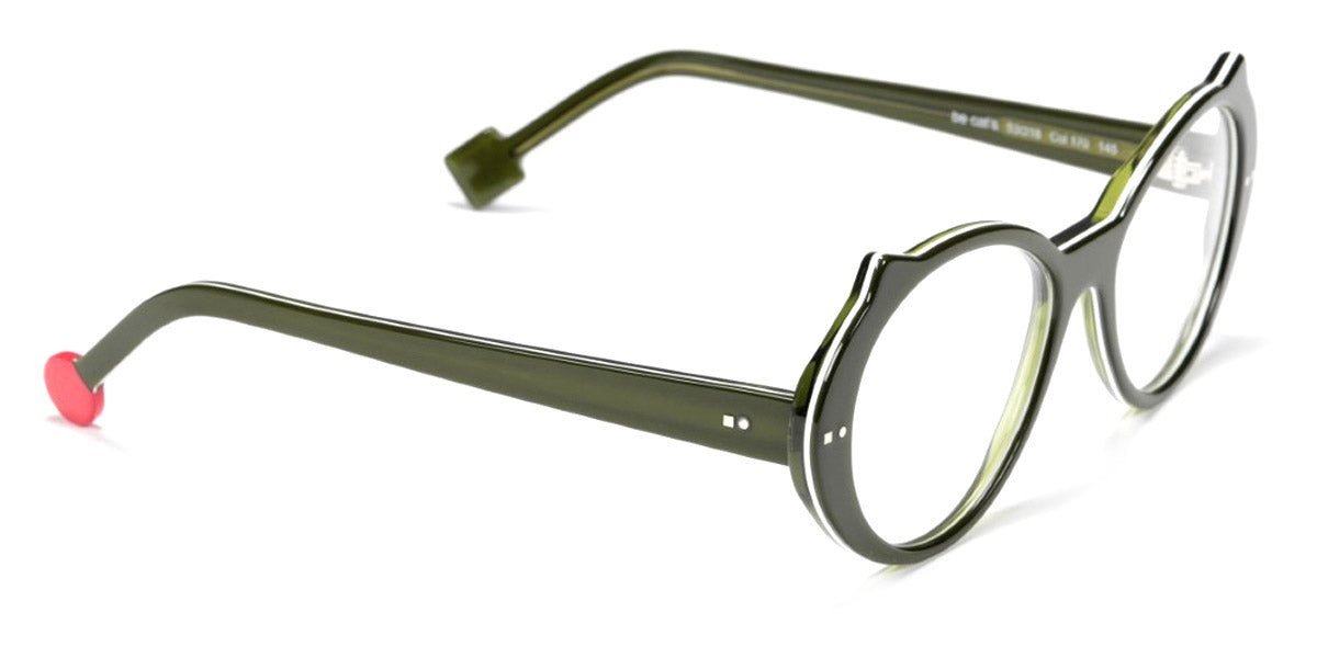 Sabine Be® Be Cat'S - Shiny Translucent Dark Green / White / Shiny Translucent Dark Green Eyeglasses