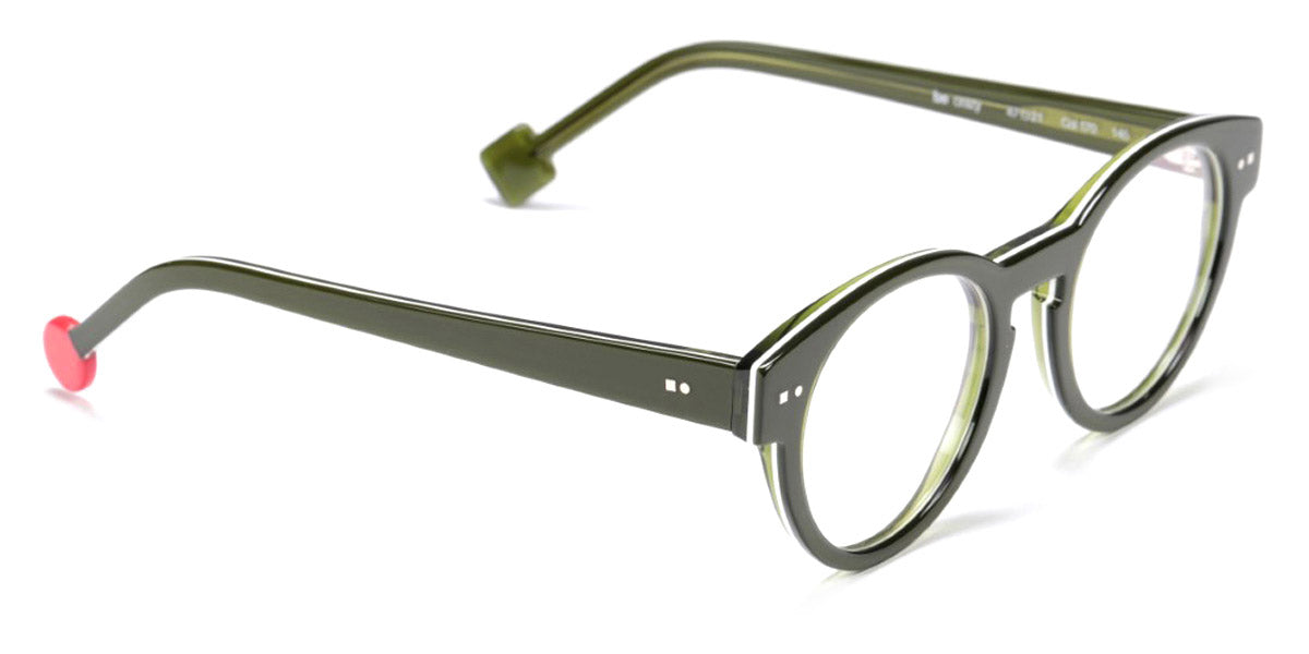 Sabine Be® Be Crazy - Shiny Translucent Dark Green / White / Shiny Translucent Dark Green Eyeglasses