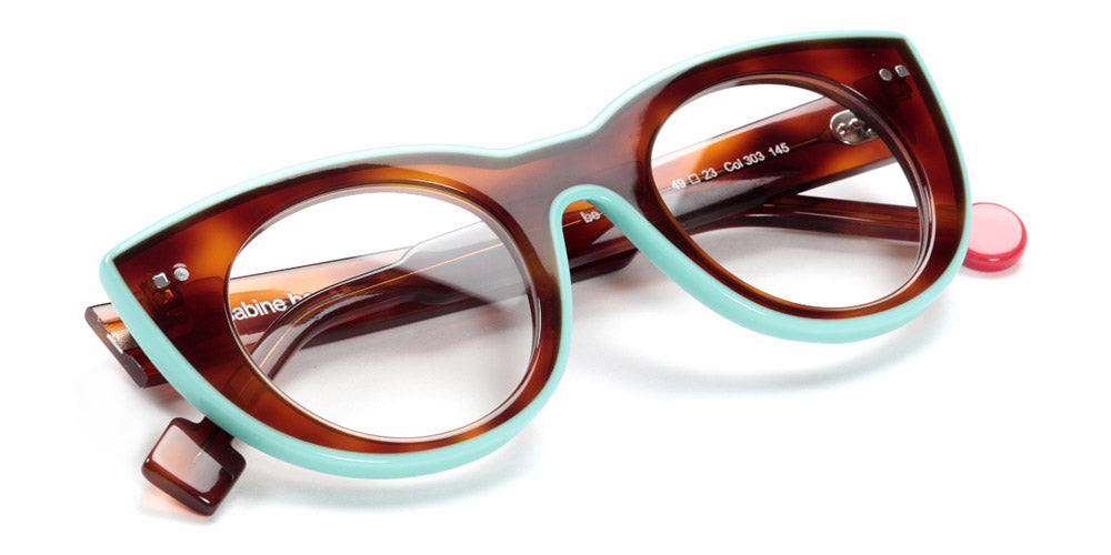 Sabine Be® Be Cute Line - Shiny Blonde Tortoise / Shiny Turquoise Eyeglasses
