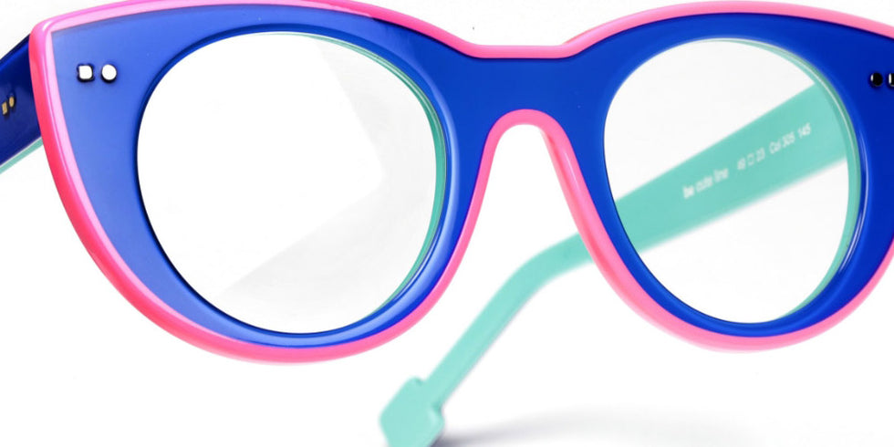 Sabine Be® Be Cute Line - Shiny Translucent Klein Blue / White / Shiny Turquoise / Shiny Neon Pink Eyeglasses