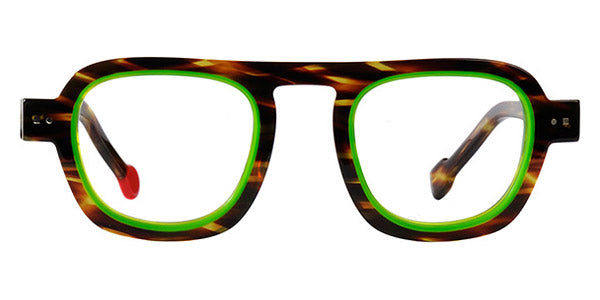 Sabine Be® Be Factory - Shiny Veined Tortoise / Shiny Neon Green Eyeglasses