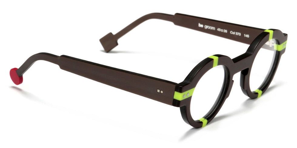 Sabine Be® Be Groom - Matte Glossy Brown / Matte Neon Yellow Eyeglasses
