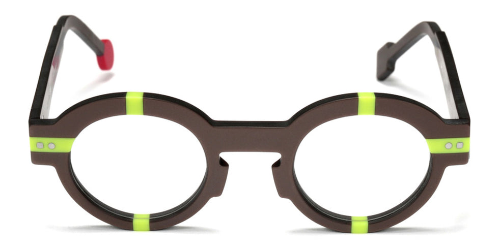 Sabine Be® Be Groom - Matte Glossy Brown / Matte Neon Yellow Eyeglasses