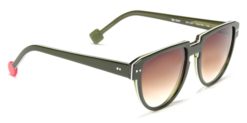 Sabine Be® Be Rebel Sun - Shiny Translucent Dark Green / White / Shiny Translucent Dark Green Sunglasses