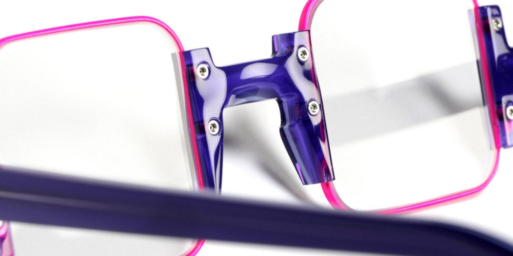 Sabine Be® Be Square - Shiny Purple / Satin Neon Pink Eyeglasses