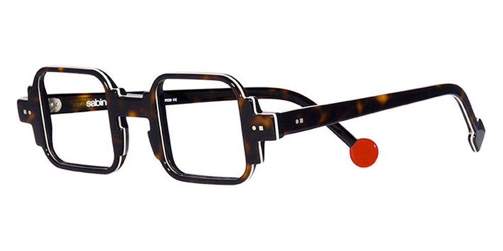 Sabine Be® Be Square Swell - Shiny Dark Tortoise / White / Shiny Dark Tortoise Eyeglasses