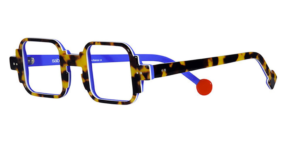 Sabine Be® Be Square Swell - Shiny Tokyo Tortoise / White / Shiny Blue Majorelle Eyeglasses