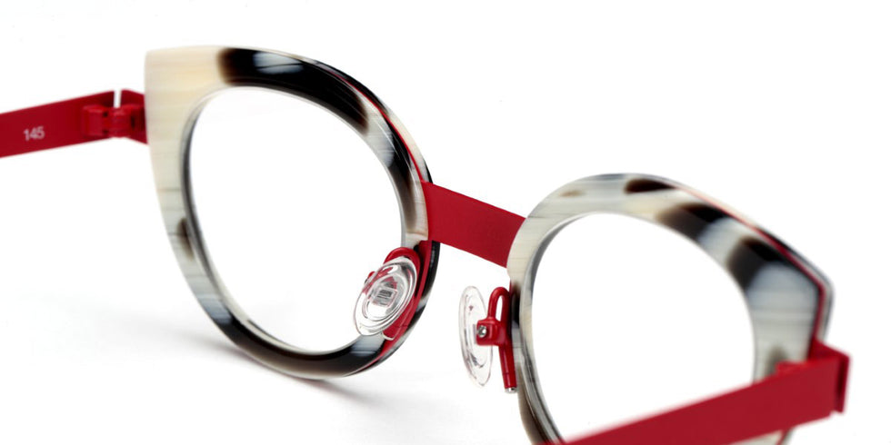 Sabine Be® Be String - Shiny Horn / Satin Red Eyeglasses