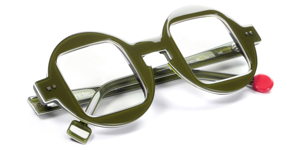 Sabine Be® Be Whaouh ! - Shiny Translucent Dark Green / White / Shiny Translucent Dark Green Eyeglasses