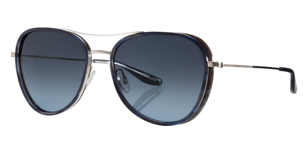 Barton Perreira® Gesner - Navy Horn / Silver / Steel Blue (AR) Sunglasses