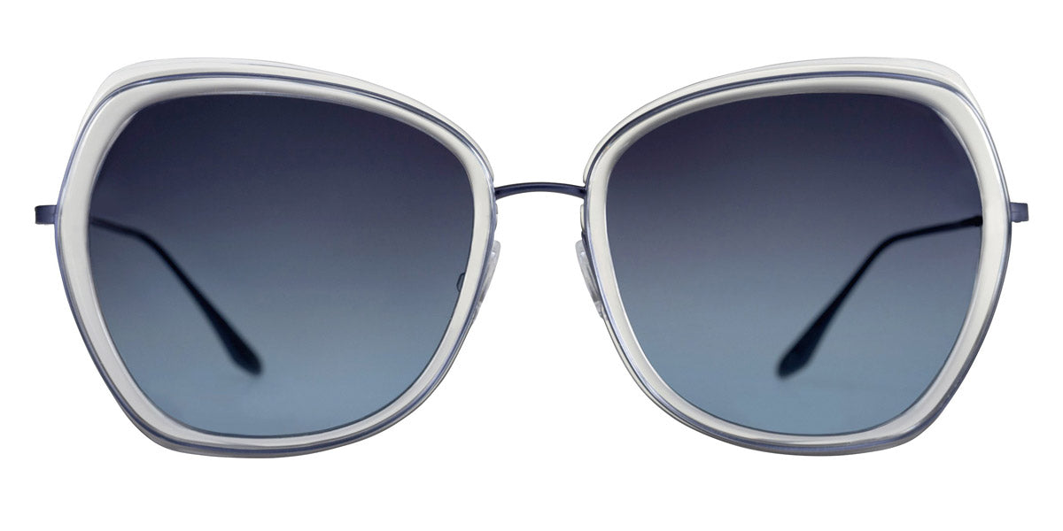 Barton Perreira® Magdalena - Crystal/Matte Navy / Steel Blue Sunglasses