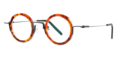 Theo® Carrot TH CARROT 040 42 - Brown Havana+Citrus Black Eyeglasses