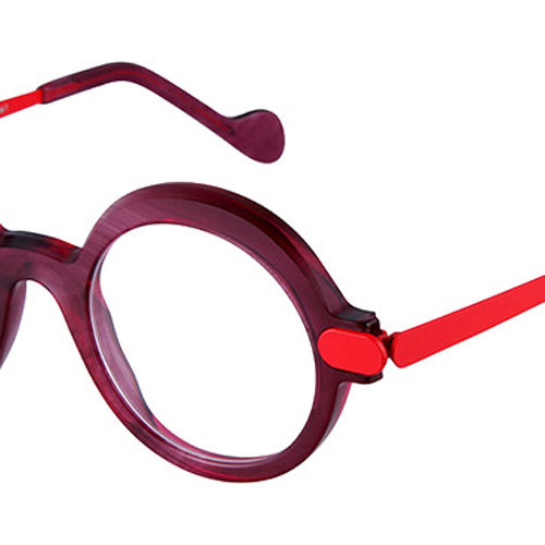 NaoNed® Clouet NAO Clouet 75VI 46 - Transparent Rosy Violet / Red Paris Eyeglasses