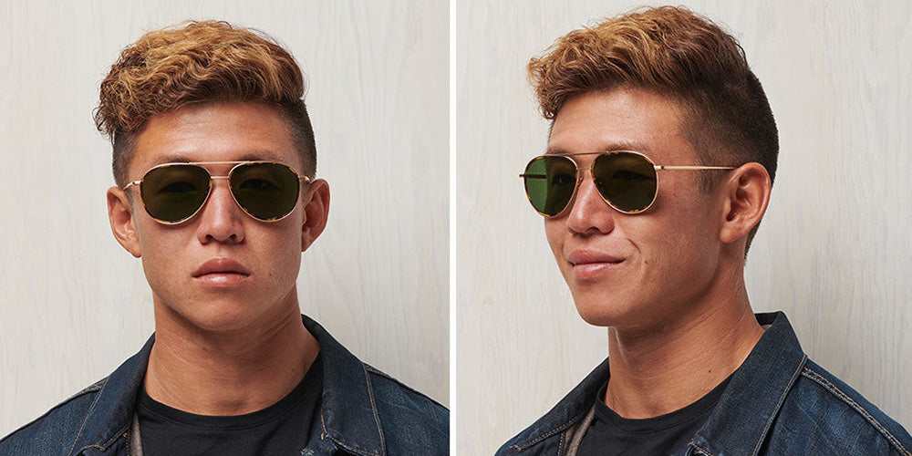 SALT.® COLUMBIA 59 SAL COLUMBIA 59 004 59 - Brushed Gold/Antique Leaves/Polarized Glass Forest Lens Sunglasses