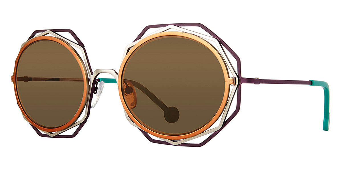 L.A.Eyeworks® CORAZON LA CORAZON 831 55 - Toasty Orange-Silver-Eggplant Matte Sunglasses