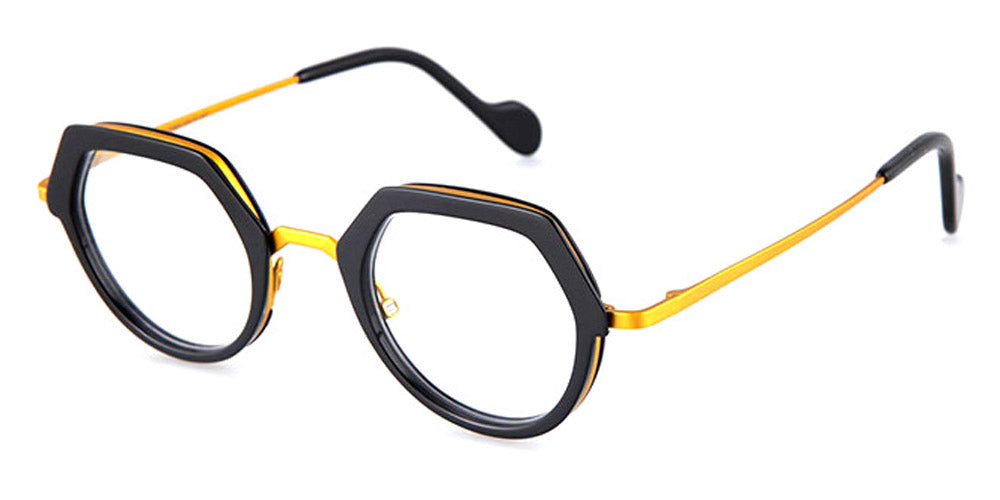 NaoNed® Enez Plat NAO Enez Plat 23A 43 - Black / Golden Yellow Eyeglasses