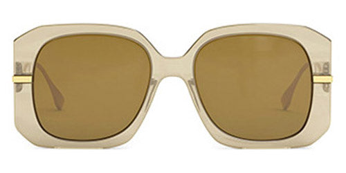 Fendi® FE40065I FEN FE40065I 57E 55 - Shiny Transparent Beige / Khaki Sunglasses
