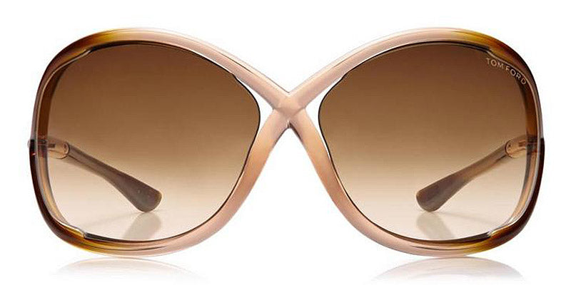 Tom Ford® FT0009 Whitney FT0009 Whitney 74F 64 - 74F - Shiny Transparent Rose / Gradient Brown Lenses Sunglasses