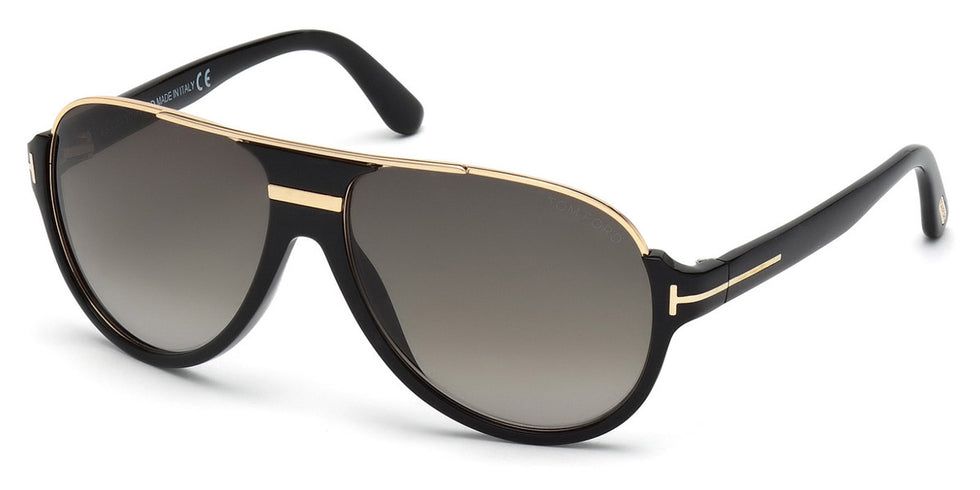 Tom Ford® FT0334 Dimitry FT0334 Dimitry 01P 59 - 01P - Shiny Black, Shiny Rose Gold Details / Green Gradient Smoke Lenses Sunglasses