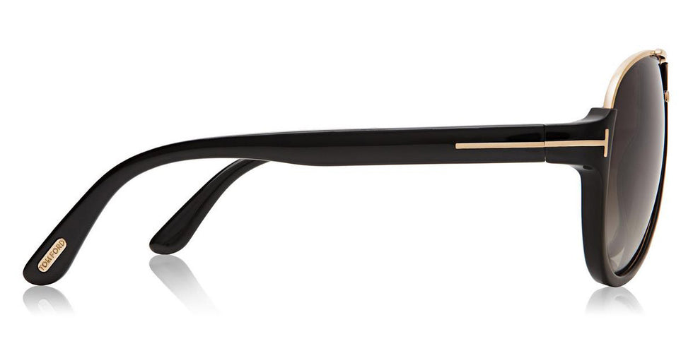 Tom Ford® FT0334 Dimitry FT0334 Dimitry 01P 59 - 01P - Shiny Black, Shiny Rose Gold Details / Green Gradient Smoke Lenses Sunglasses