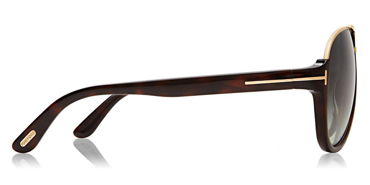 Tom Ford® FT0334 Dimitry FT0334 Dimitry 56K 59 - 56K - Shiny Dark Havana, Shiny Rose Gold Details / Gradient Green Lenses Sunglasses