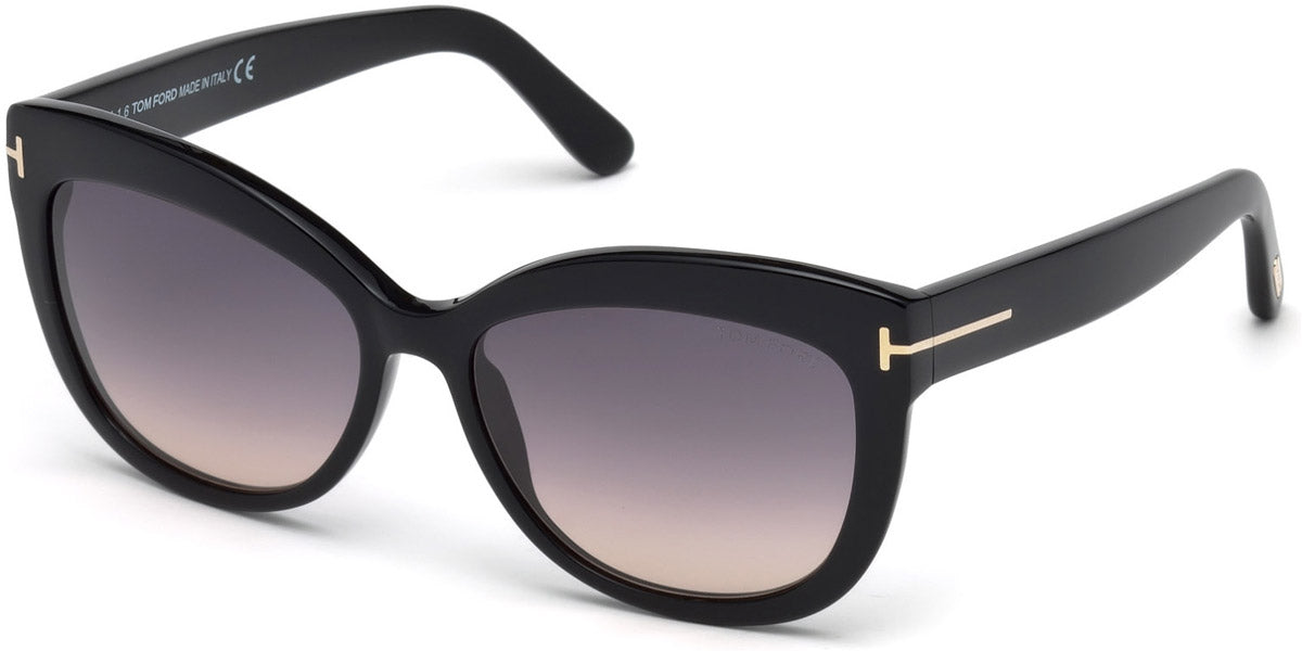 Tom Ford® FT0524 Alistair FT0524 Alistair 01B 56 - 01B - Shiny Black / Gradient Smoke Lenses Sunglasses
