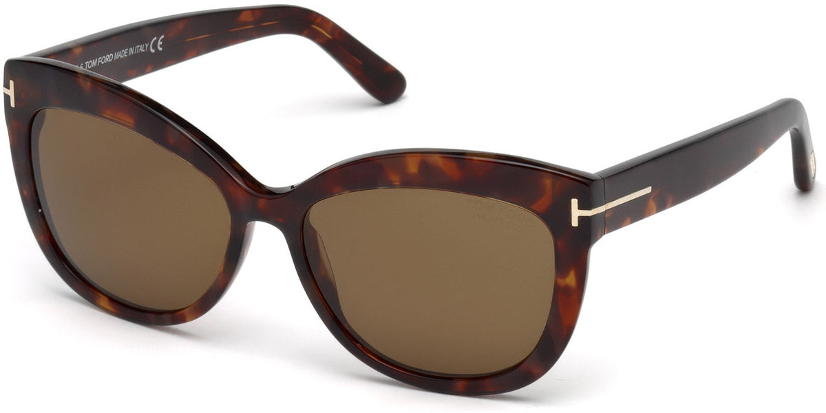 Tom Ford® FT0524 Alistair FT0524 Alistair 54H 56 - 54H - Shiny Red Havana / Brown Polarized Lenses Sunglasses
