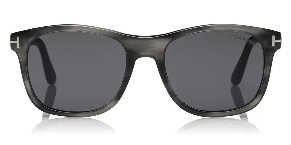 Tom Ford® FT0595 Eric-02 FT0595 Eric-02 20A 55 - 20A - Shiny Striped Grey, Palladium T Logo/ Smoke Lenses Sunglasses