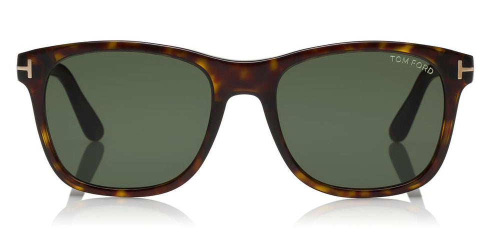 Tom Ford® FT0595 Eric-02 FT0595 Eric-02 52D 55 - 52D - Shiny Dark Havana, Palladium T Logo/ Blue Polarized Lenses Sunglasses