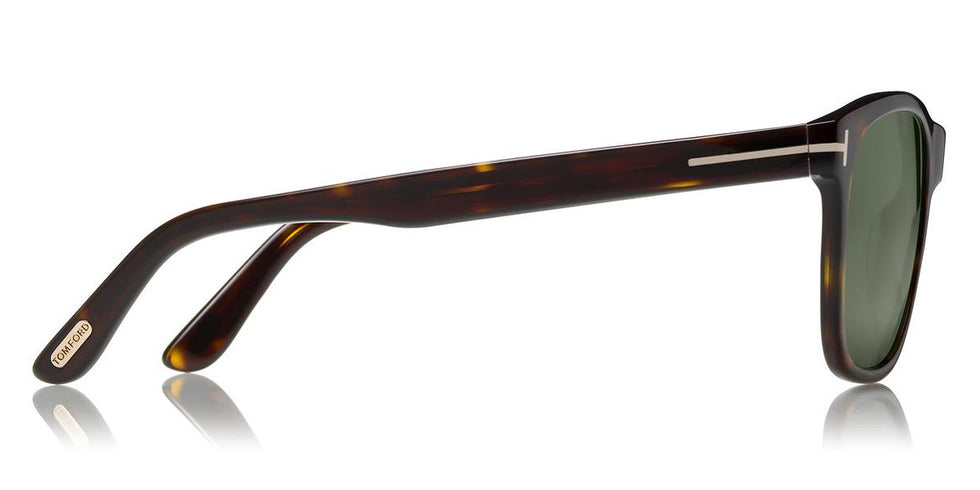 Tom Ford® FT0595 Eric-02 FT0595 Eric-02 52D 55 - 52D - Shiny Dark Havana, Palladium T Logo/ Blue Polarized Lenses Sunglasses