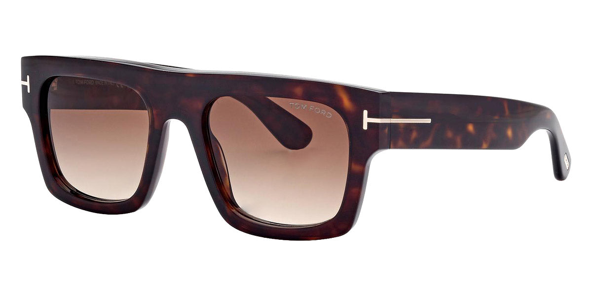 Tom Ford® FT0711 Fausto FT0711 Fausto 52F 53 - 52F - Shiny Dark Havana / Gradient Brown Lenses Sunglasses