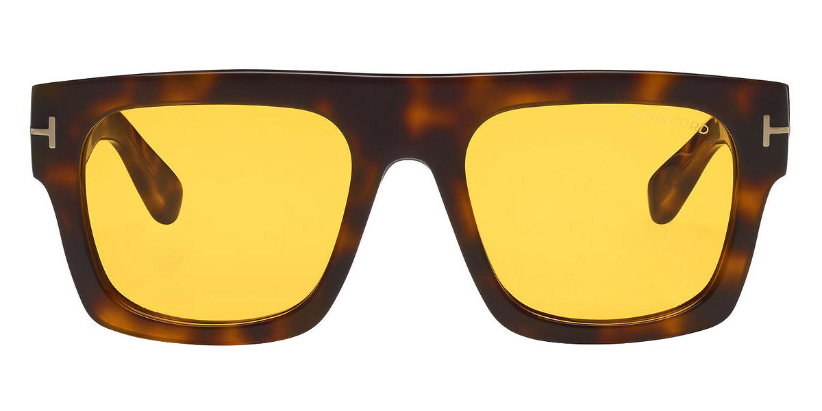 Tom Ford® FT0711 Fausto FT0711 Fausto 56E 53 - 56E - Shiny Havana / Vintage Yellow Lenses Sunglasses