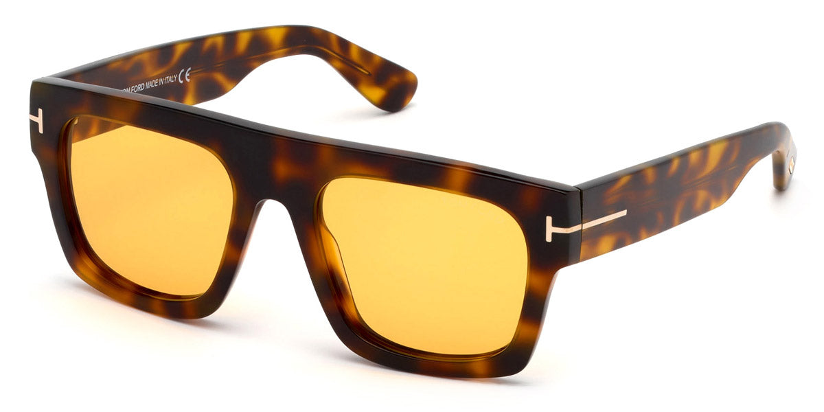 Tom Ford® FT0711 Fausto FT0711 Fausto 56E 53 - 56E - Shiny Havana / Vintage Yellow Lenses Sunglasses