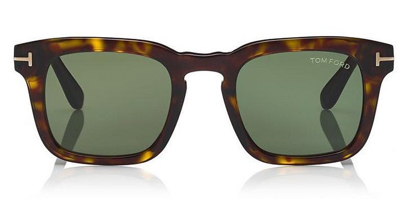 Tom Ford® FT0751 Dax FT0751 Dax 52N 50 - 52N - Shiny Classic Dark Havana/ Green Lenses Sunglasses