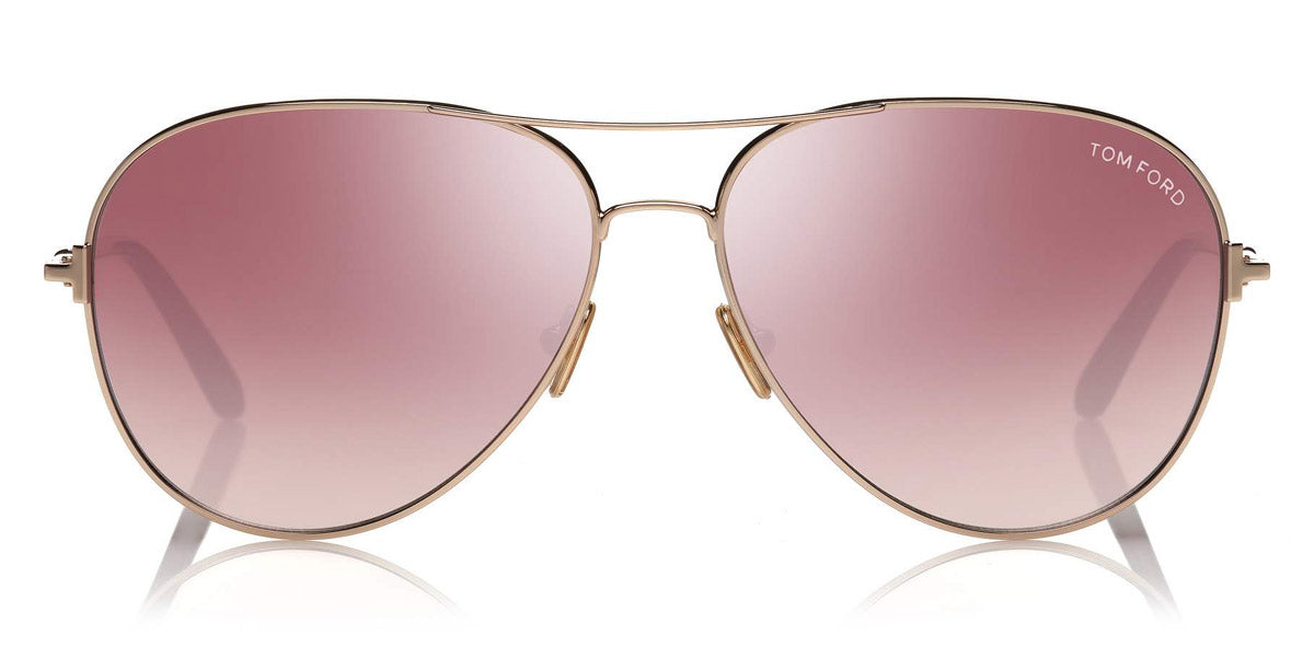 Tom Ford® FT0823 Clark FT0823 Clark 28P 61 - 28P - Shiny Rose Gold, Classical Havana / Gradient Turquoise To Sand Lenses Sunglasses