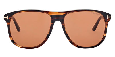 Tom Ford® FT0905 Joni FT0905 Joni 50E 56 - Shiny Warm Brown With Amber Stripes Sunglasses