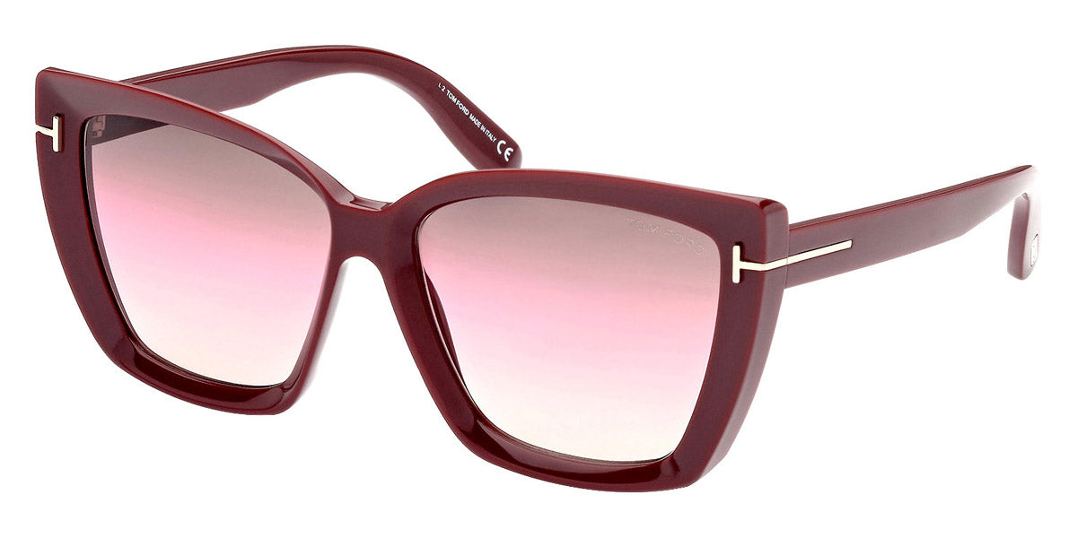 Tom Ford® FT0920 Scarlet-02 FT0920 Scarlet-02 69F 57 - 69F - Shiny Burgundy / Gradient Brown, Pink, & Sand Lenses Sunglasses