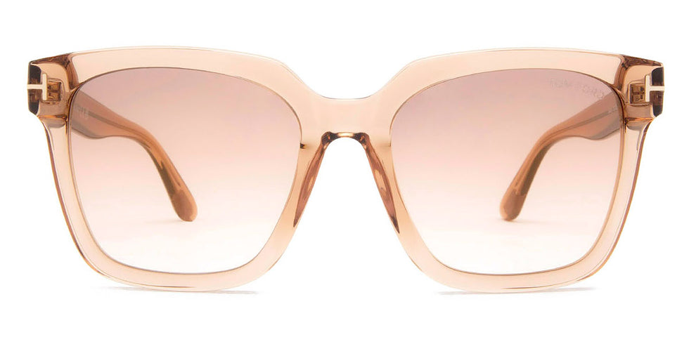 Tom Ford® FT0952 Selby FT0952 Selby 45G 55 - 45G - Shiny Rose Champagne / Gradient Brown-To-Sand Lenses W. Gold Flash Sunglasses