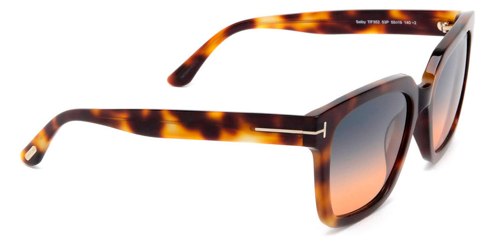 Tom Ford® FT0952 Selby FT0952 Selby 53P 55 - 53P - Shiny Medium Blonde Havana / Gradient Blue-To-Orange Lenses Sunglasses